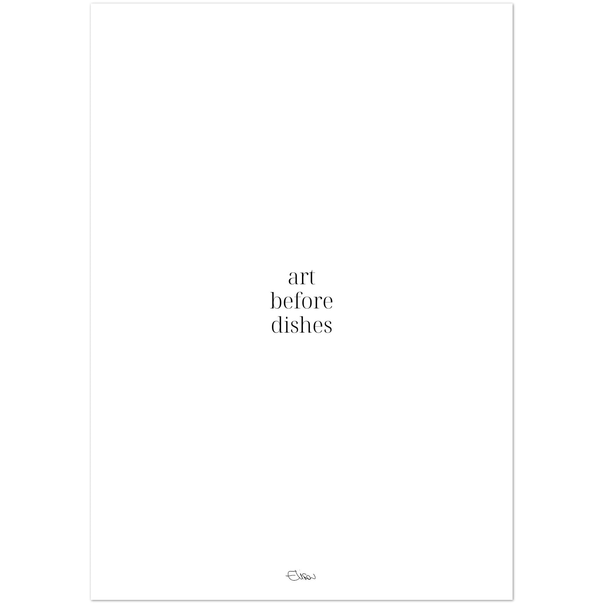 Art Before Dishes Print