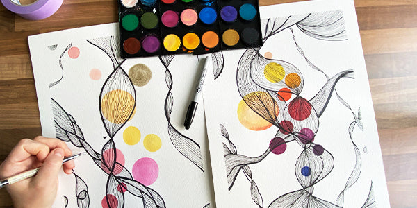 How To: Watercolour & Pen Relaxing Art